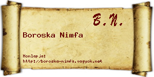 Boroska Nimfa névjegykártya