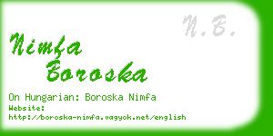 nimfa boroska business card